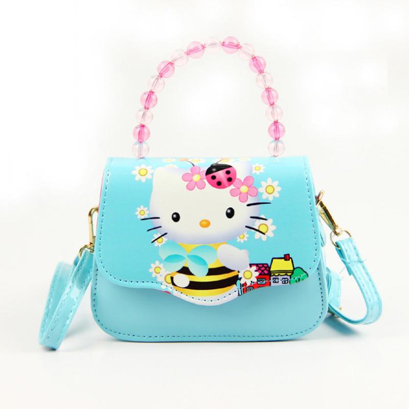 Hello Kitty 2019 New Cartoon Handbag Fashion Pearl String Single Plush Wallet Bag Waterproof Custom Messenger Kids Plush Gift