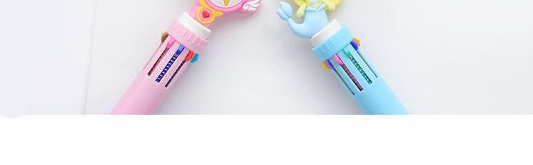 Kawaii Unicorn Multicolor Pink Star Multi Function Ballpoint Pen