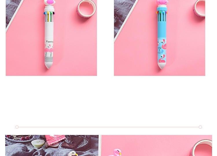 Kawaii Unicorn Multicolor Pink Star Multi Function Ballpoint Pen