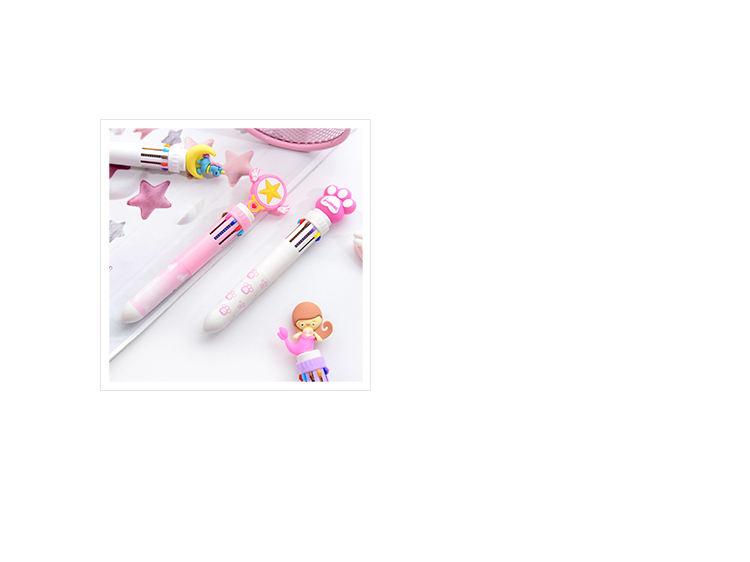 Kawaii Unicorn Multicolor Pink Star Multi Function Ballpoint Pen
