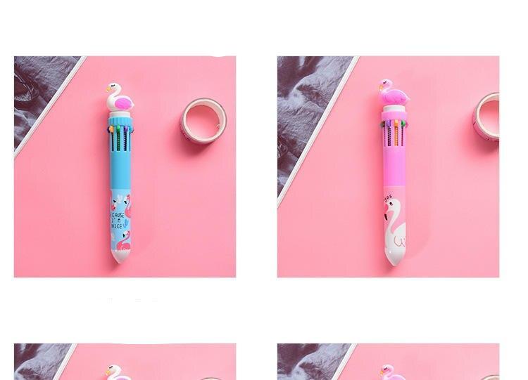Kawaii Unicorn Multicolor Pink Star Multi Function Ballpoint Pen