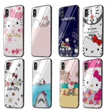 Mobile Phone Case Glass For iPhone 5 5s SE 6 6s 7 8 Plus X XS Max XR Cover Hello Kitty Shell Protection Mobile Phone Case Glass For iPhone 5 5s SE 6 6s 7 8 Plus X XS Max XR Cover Hello Kitty Shell Protection