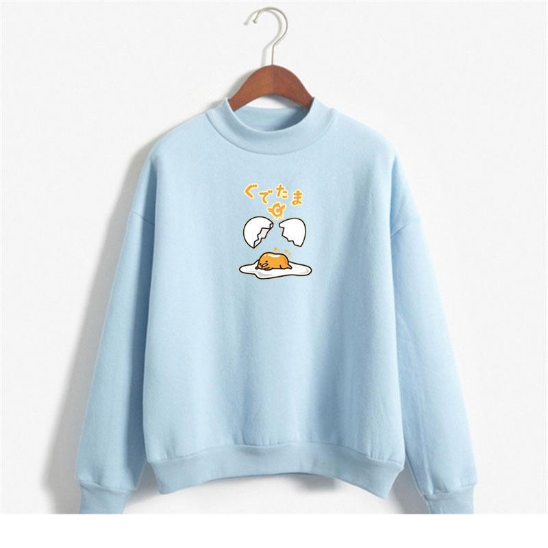 Kawaii Gudetama Lazy Egg Print Fleece Harajuku Sweatshirt