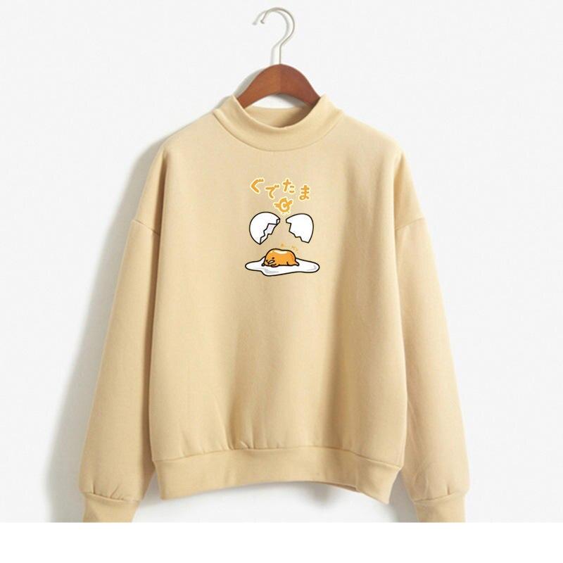Kawaii Gudetama Lazy Egg Print Fleece Harajuku Sweatshirt