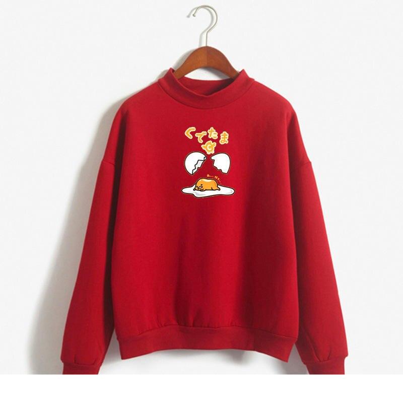 Kawaii Gudetama Lazy Egg Print Fleece Harajuku Sweatshirt