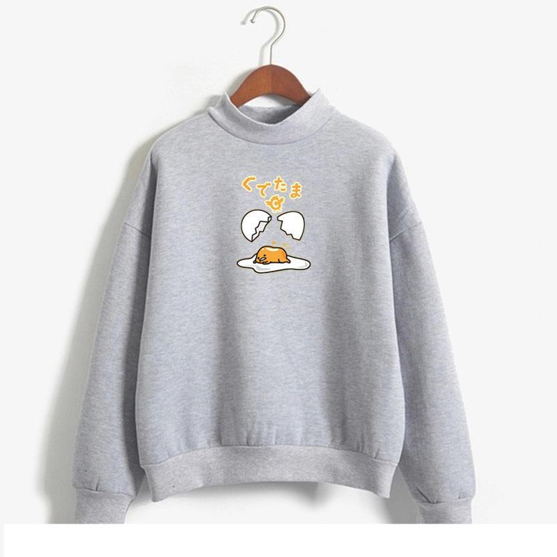 Kawaii Gudetama Lazy Egg Print Fleece Harajuku Sweatshirt