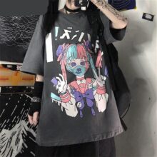 Summer Goth Sexy Female Tee Aesthetic Loose Women T-shirt Punk Dark Grunge Streetwear Ladies Top Gothic Tshirts Harajuku Clothes Summer Goth Sexy Female Tee Aesthetic Loose Women T-shirt Punk Dark Grunge Streetwear Ladies Top Gothic Tshirts Harajuku Clothes