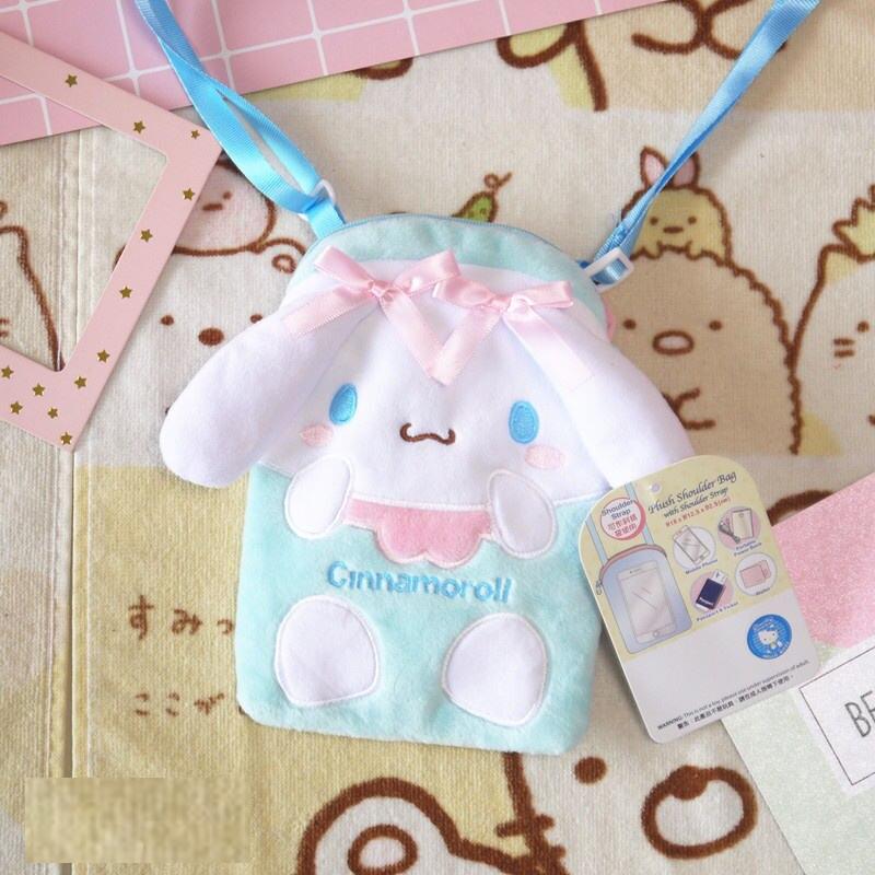 New Cartoon Hello Kitty My Melody Cinnamoroll Dog Plush Bag Children Purse Girls Plush Wallet Shoulder Phone Bags For Kids Gift