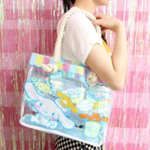 Cartoon My Melody Hello Kitty Cinnamoroll Pudding Dog Handbag Cute Large Girls Pvc Transparent Shoulder Bag Women Totes Bag Cartoon My Melody Hello Kitty Cinnamoroll Pudding Dog Handbag Cute Large Girls Pvc Transparent Shoulder Bag Women Totes Bag