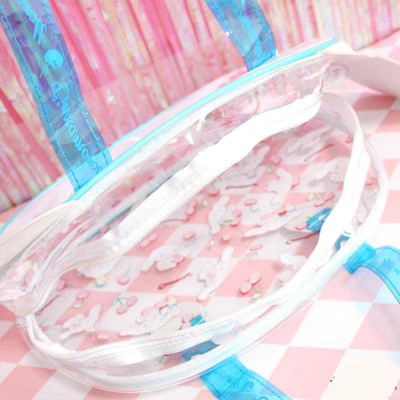 My Melody Hello Kitty Cinnamoroll Dog Transparent Jelly Totes Handbag My Melody Hello Kitty Cinnamoroll Dog Transparent Jelly Totes Handbag