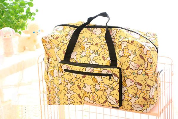 Cartoon Hello Kitty My Melody Cinnamoroll Dog Pom Pom Purin Portable Foldable Luggage Bag Travel Bags Trolley Bag for Women