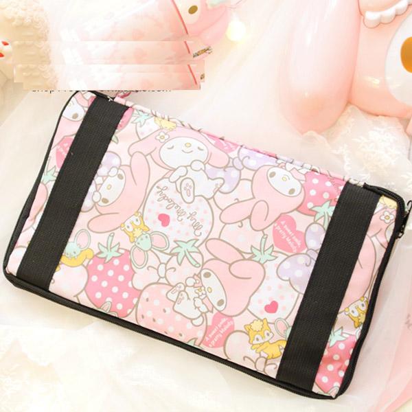 Cartoon Hello Kitty My Melody Cinnamoroll Dog Pom Pom Purin Portable Foldable Luggage Bag Travel Bags Trolley Bag for Women