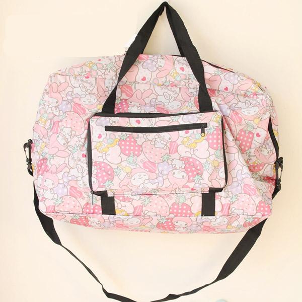 Cartoon Hello Kitty My Melody Cinnamoroll Dog Pom Pom Purin Portable Foldable Luggage Bag Travel Bags Trolley Bag for Women