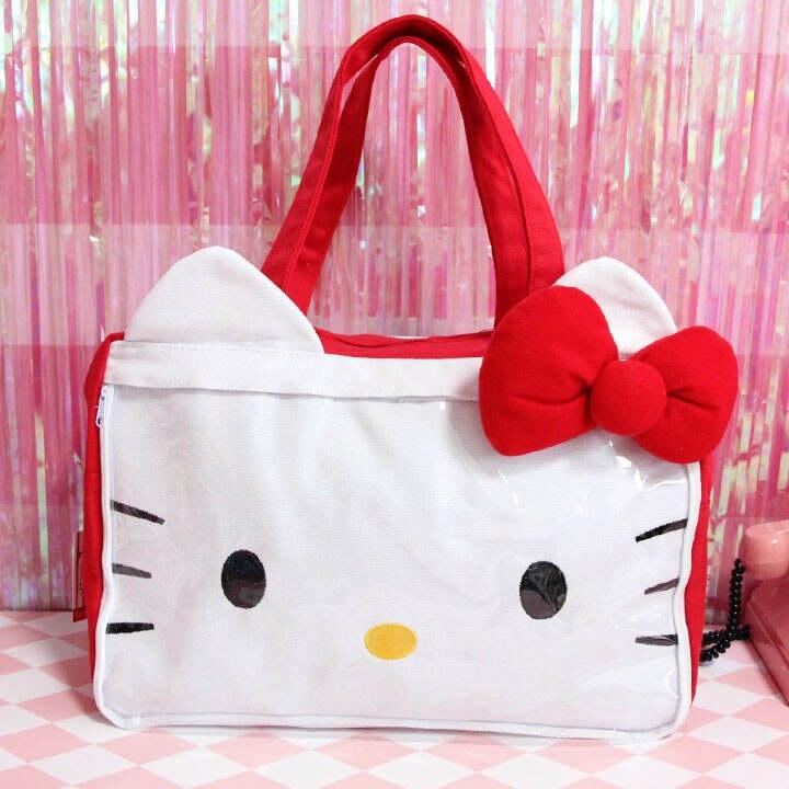 Cartoon My Melody Hello Kitty Cinnamoroll Pudding Dog Cute Large Canvas Handbag Girls Luggage Bag Totes Travel Bags Trolley Bag