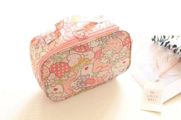 Cartoon Japan Hello Kitty My Melody Cinnamoroll Pompompurin Cosmetic Bags Travel Storage Pouch Wash Bags Girl Makeup Bags