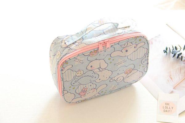 Cartoon Japan Hello Kitty My Melody Cinnamoroll Pompompurin Cosmetic Bags Travel Storage Pouch Wash Bags Girl Makeup Bags