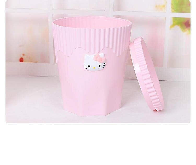 Kawaii Hello Kitty Bathroom Plastic Storage Dustbin Garbage