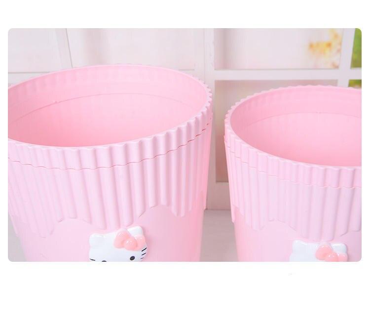 Kawaii Hello Kitty Bathroom Plastic Storage Dustbin Garbage