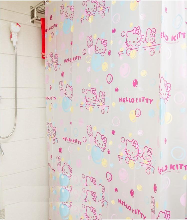 Hello Kitty Waterproof Proof Shower Curtain With Hooks - KawaiiMerch.com