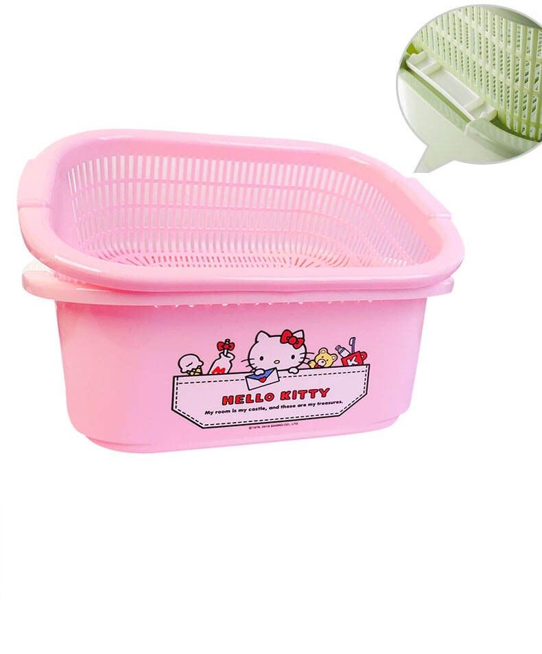 Kawaii Hello Kitty Kitchen Double Wash Basket