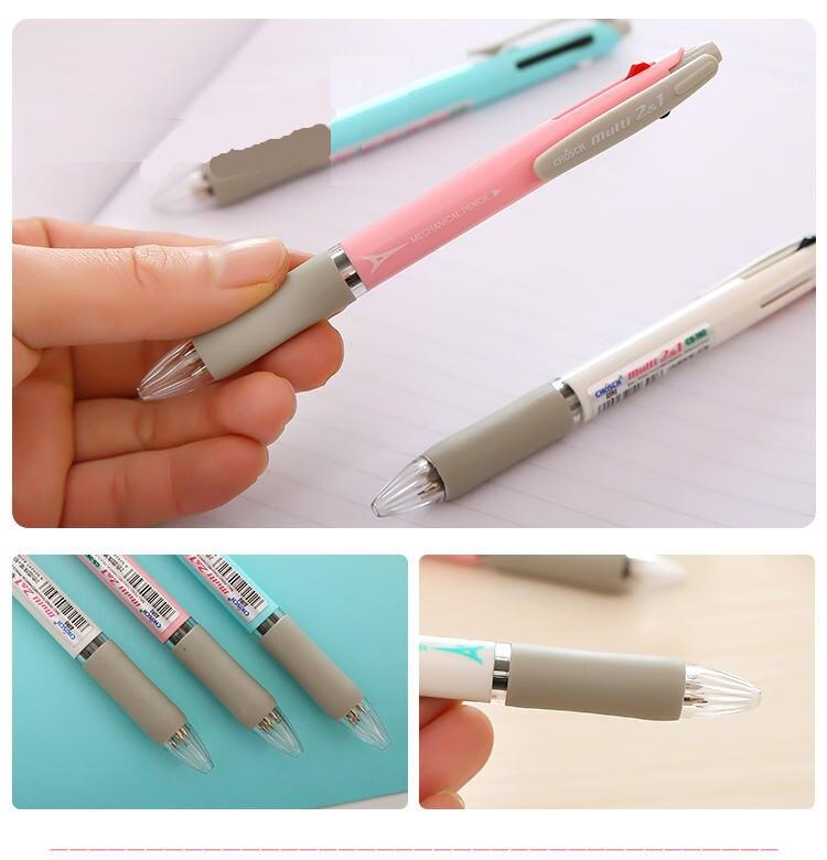 Creative Multifunction Plastic Pen With 2 Colors Ballpoint Pen and 1 Pencil