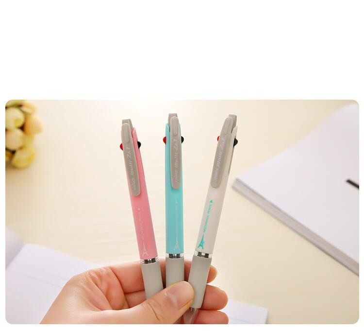 Creative Multifunction Plastic Pen With 2 Colors Ballpoint Pen and 1 Pencil