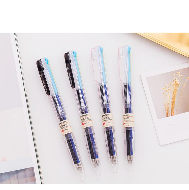4 Colors In 1 Transparent Ballpoint Pens Multicolor For School Office Stationery Supplies