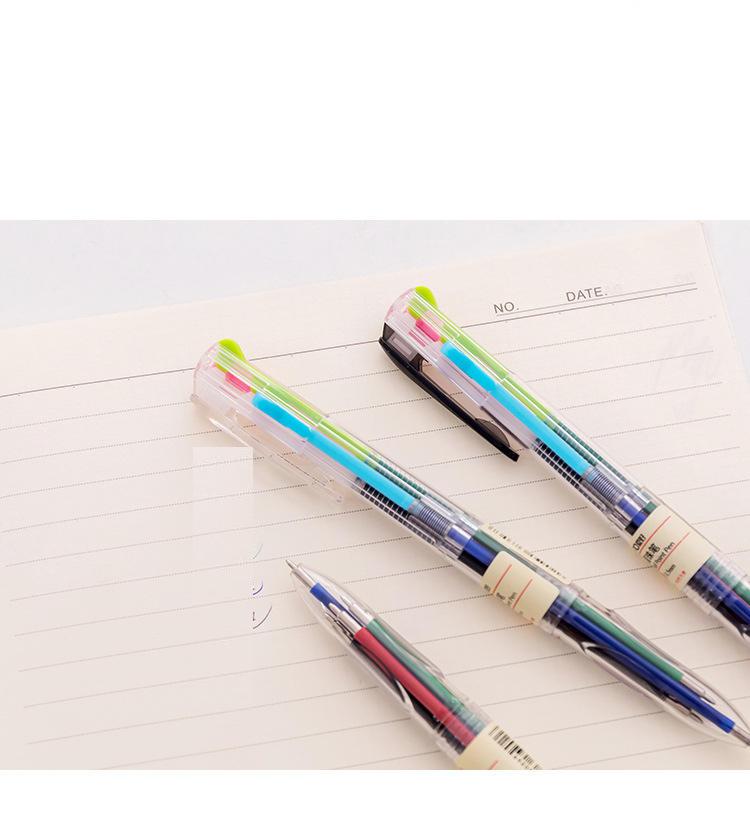 4 Colors In 1 Transparent Ballpoint Pens Multicolor For School Office Stationery Supplies