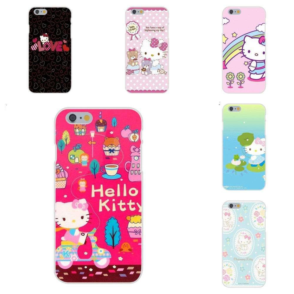 EJGROUP Soft TPU Cute Skin For iPhone 4 4S 5 5C SE 6 6S 7 8 Plus X For iPhone 4 4S 5 5C SE 6 6S 7 8 Plus X Lovely Hello Kitty