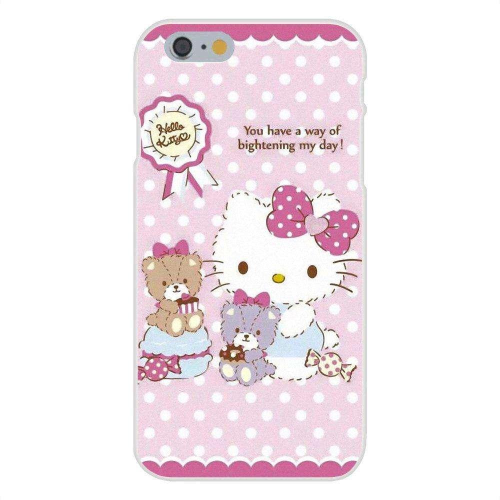 EJGROUP Soft TPU Cute Skin For iPhone 4 4S 5 5C SE 6 6S 7 8 Plus X For iPhone 4 4S 5 5C SE 6 6S 7 8 Plus X Lovely Hello Kitty