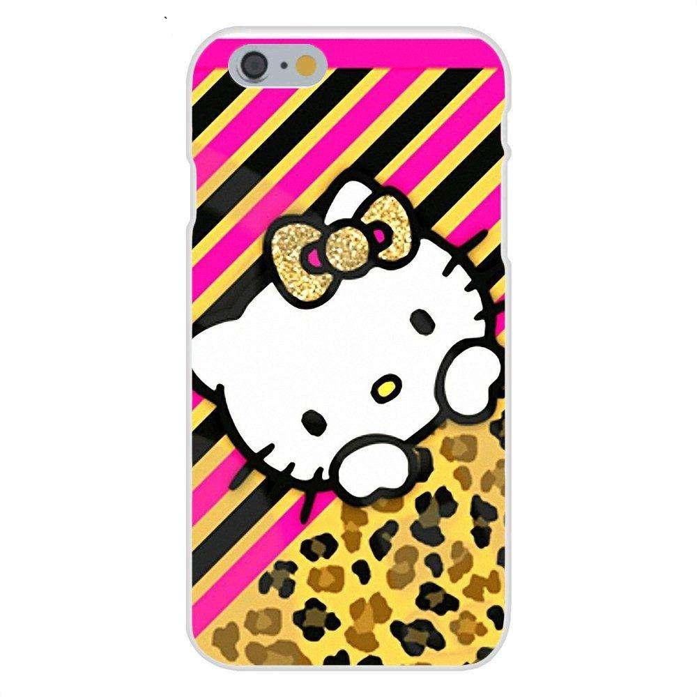 EJGROUP Soft TPU Cute Skin For iPhone 4 4S 5 5C SE 6 6S 7 8 Plus X For iPhone 4 4S 5 5C SE 6 6S 7 8 Plus X Lovely Hello Kitty