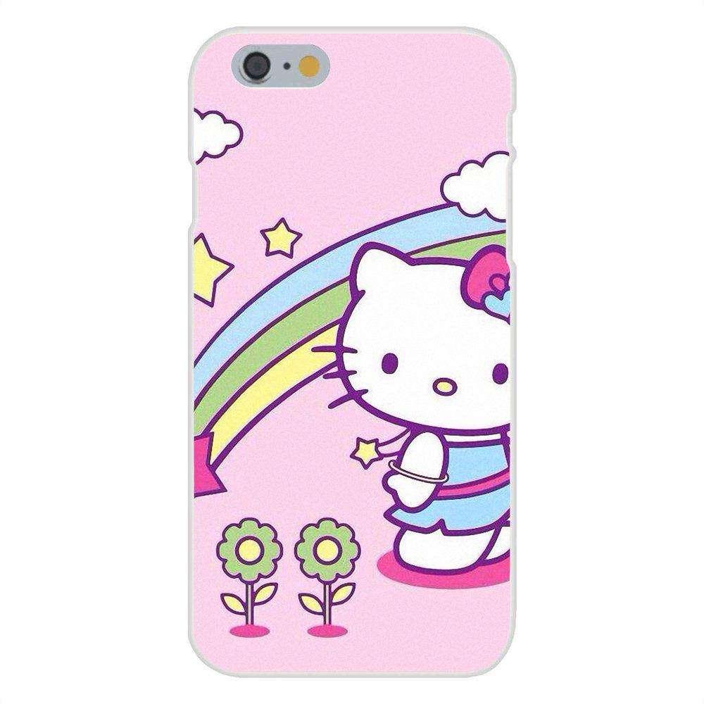 EJGROUP Soft TPU Cute Skin For iPhone 4 4S 5 5C SE 6 6S 7 8 Plus X For iPhone 4 4S 5 5C SE 6 6S 7 8 Plus X Lovely Hello Kitty
