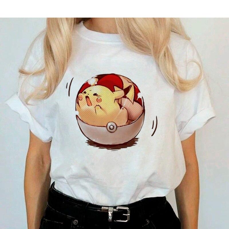 Pokemon Go Harajuku Ullzang Pikachu Anime Graphic T-shirt For Women