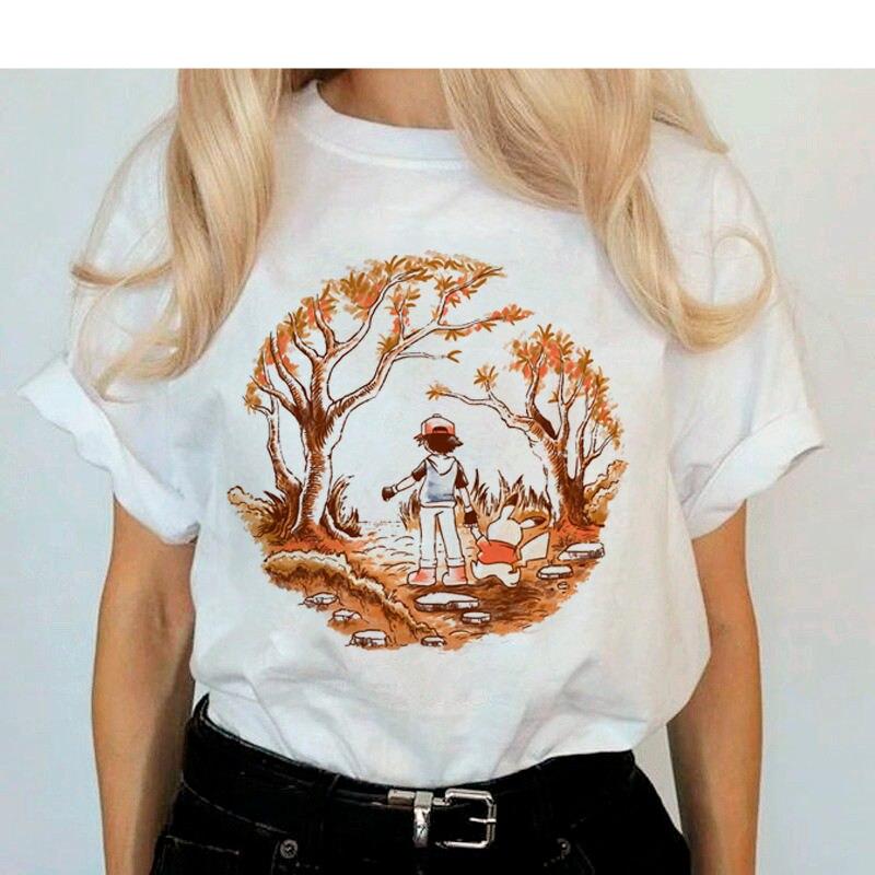 Pokemon Go Harajuku Ullzang Pikachu Anime Graphic T-shirt For Women