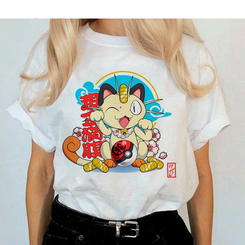 Pokemon Go Harajuku Ullzang Pikachu Anime Graphic T-shirt For Women