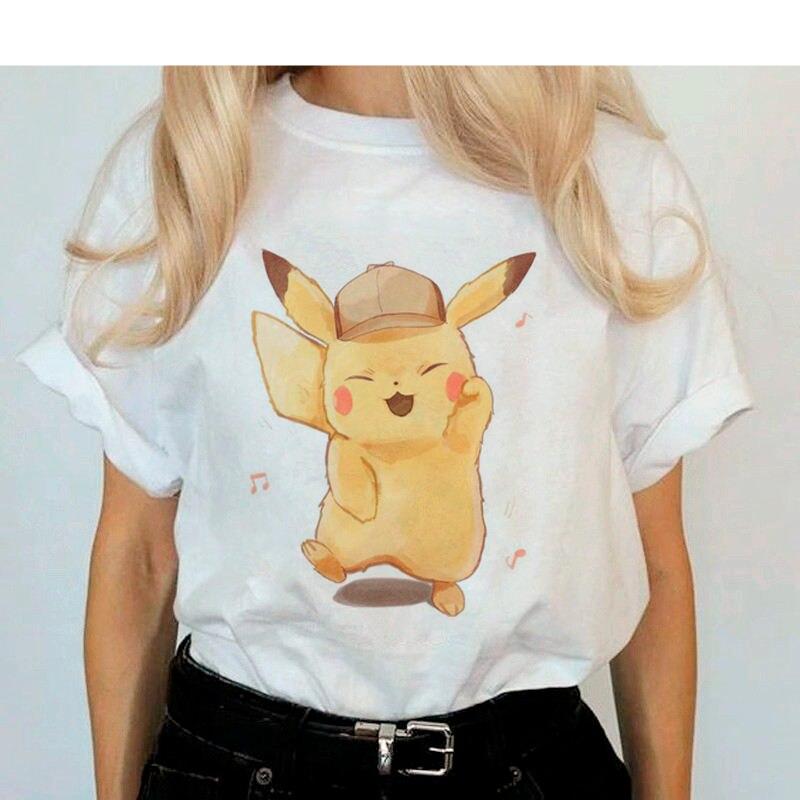 Pokemon Go Harajuku Ullzang Pikachu Anime Graphic T-shirt For Women