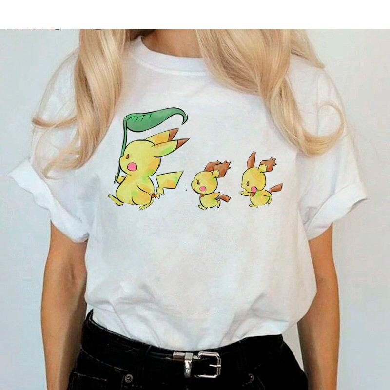 Pokemon Go Harajuku Ullzang Pikachu Anime Graphic T-shirt For Women