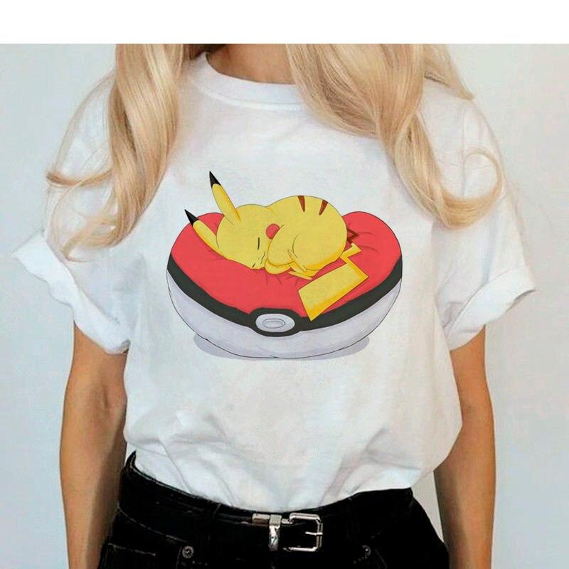 Pokemon Go Harajuku Ullzang Pikachu Anime Graphic T-shirt For Women