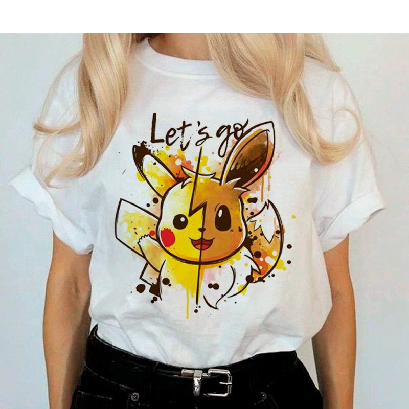 Pokemon Go Harajuku Ullzang Pikachu Anime Graphic T-shirt For Women