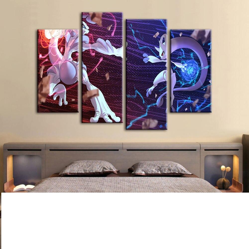 Mewtwo Printed Wall Art Modern Posters For Living Room