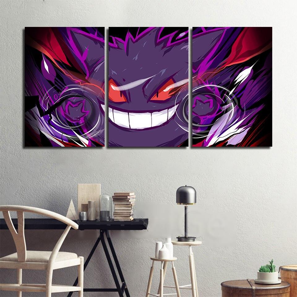 Pokemon Printed Wall Art Frameworks For Living Room Home Decoration