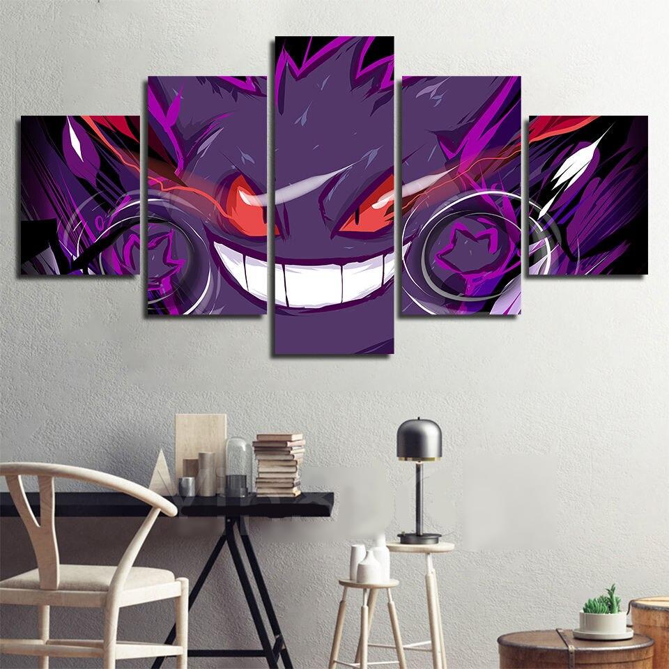Pokemon Printed Wall Art Frameworks For Living Room Home Decoration