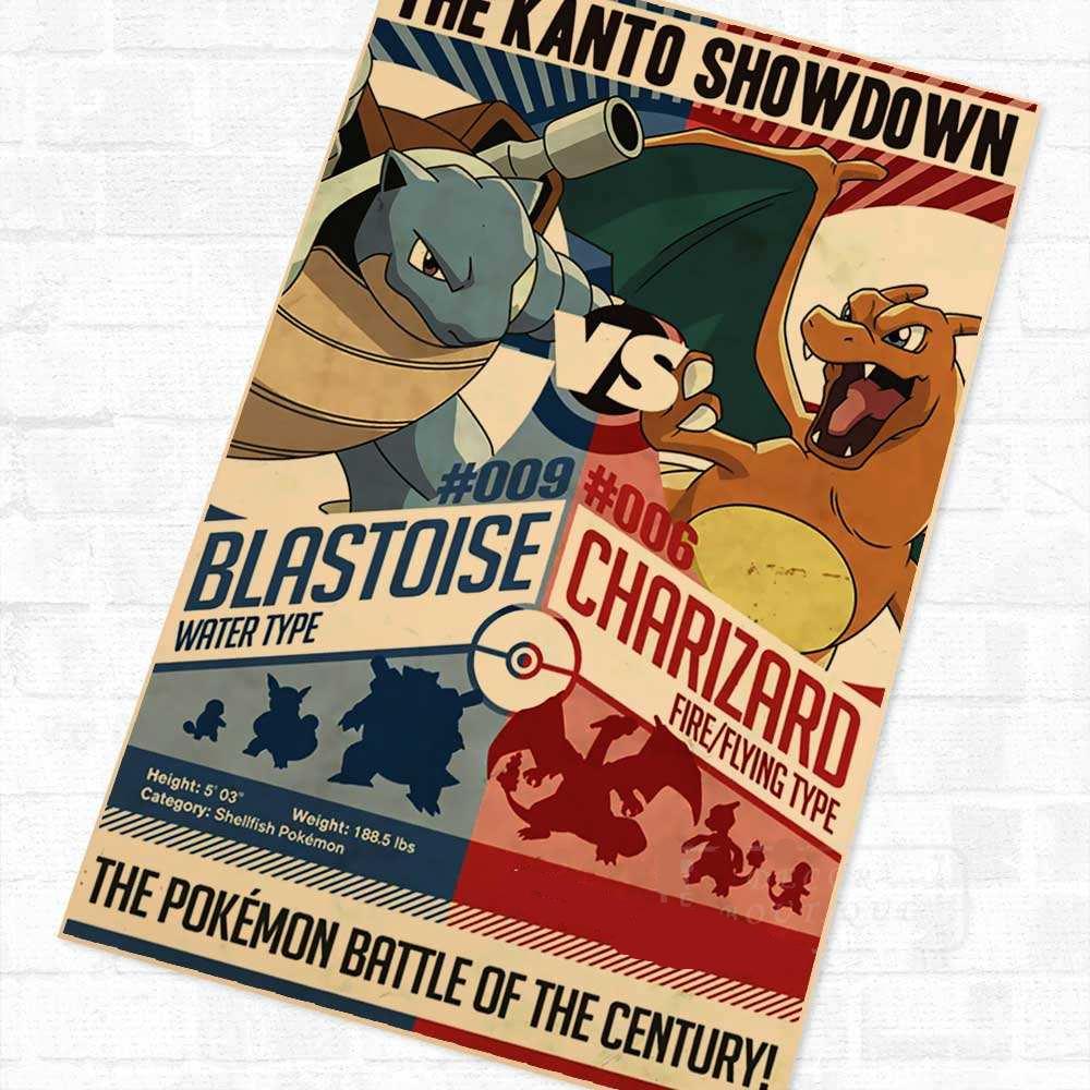 Pokemon Pocket Monsters Vintage Retro Kraft Coated Wall Art Poster Pokemon Pocket Monsters Vintage Retro Kraft Coated Wall Art Poster