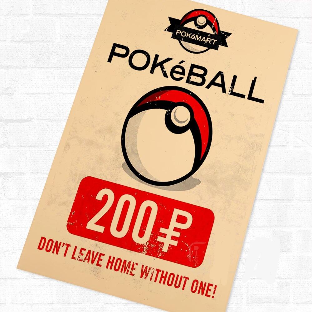Pokemon Pocket Monsters Vintage Retro Kraft Coated Wall Art Poster Pokemon Pocket Monsters Vintage Retro Kraft Coated Wall Art Poster