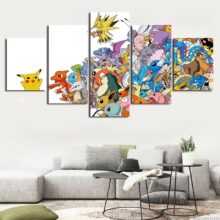 HD Printed Painting Wall Art Modular Pictures Home Decorative Framework 5 Pieces Animation Pokemon For Modern Living Room Poster HD Printed Painting Wall Art Modular Pictures Home Decorative Framework 5 Pieces Animation Pokemon For Modern Living Room Poster