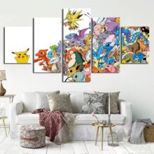 HD Printed Painting Wall Art Modular Pictures Home Decorative Framework 5 Pieces Animation Pokemon For Modern Living Room Poster HD Printed Painting Wall Art Modular Pictures Home Decorative Framework 5 Pieces Animation Pokemon For Modern Living Room Poster