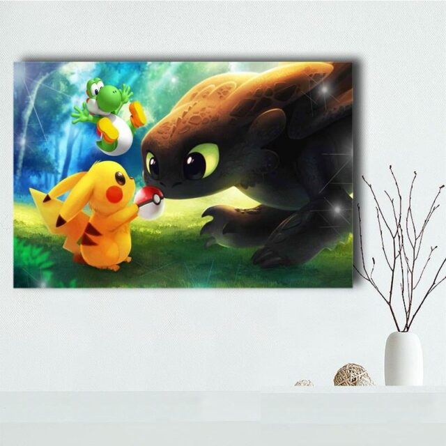 Pikachu Pokemon Wall Art Poster Printing For Home Decor