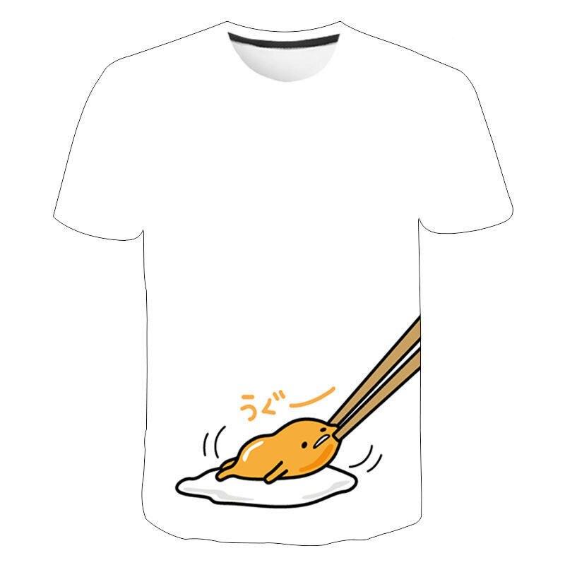 Gudetama print Funny T Shirt Men Women Children Lazy Egg Yolk Funny Cartoon Anime Streetwear Tops Tee Boy Girl 3D Print T-shirt