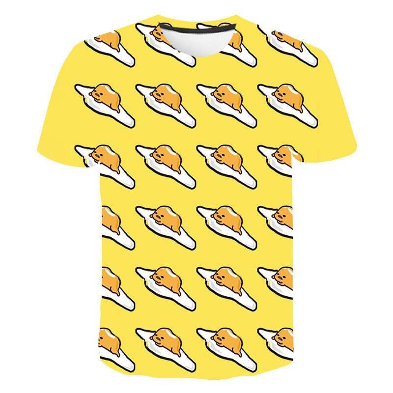 Gudetama print Funny T Shirt Men Women Children Lazy Egg Yolk Funny Cartoon Anime Streetwear Tops Tee Boy Girl 3D Print T-shirt