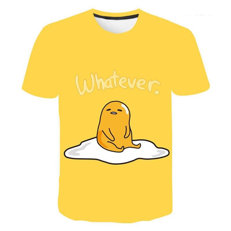 Gudetama print Funny T Shirt Men Women Children Lazy Egg Yolk Funny Cartoon Anime Streetwear Tops Tee Boy Girl 3D Print T-shirt